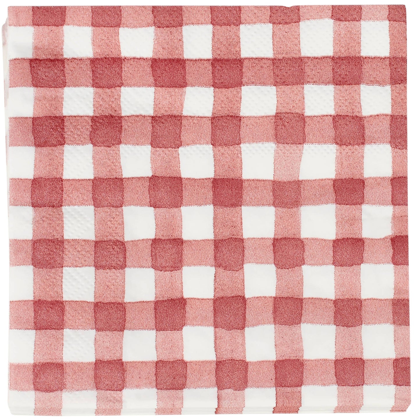 Red Gingham Beverage Napkin