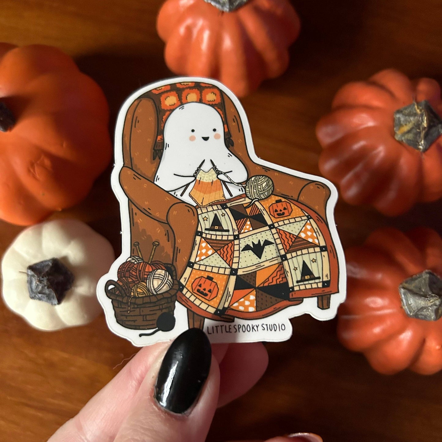 Little Spooky Studio Knitting Ghostie Sticker