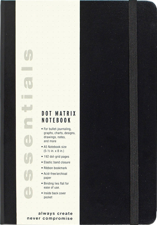 Peter Pauper Essentials Dot Matrix Notebook, Large, A5 Size