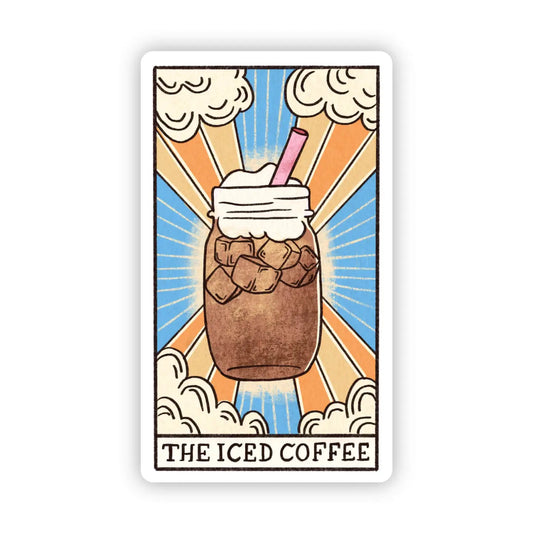 Big Moods The Iced Coffee  Tarot Card Sticker