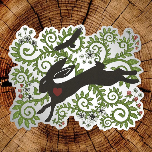 Little Gold Fox Hawk & Hare Matte Mirror Pvc-Free Sticker