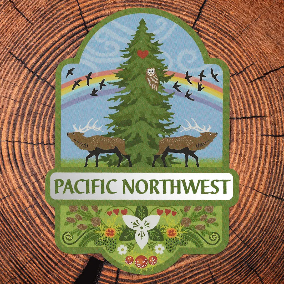 Little Gold Fox Pacific Northwest Matte Mirror PVC-free Sticker