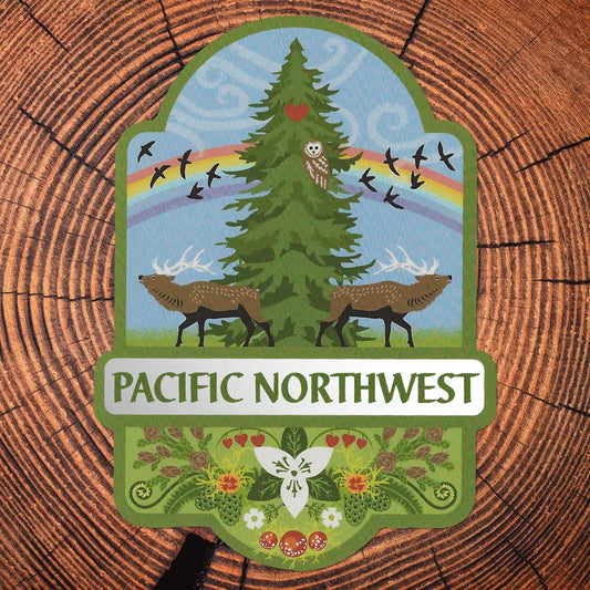 Little Gold Fox Pacific Northwest Matte Mirror PVC-free Sticker